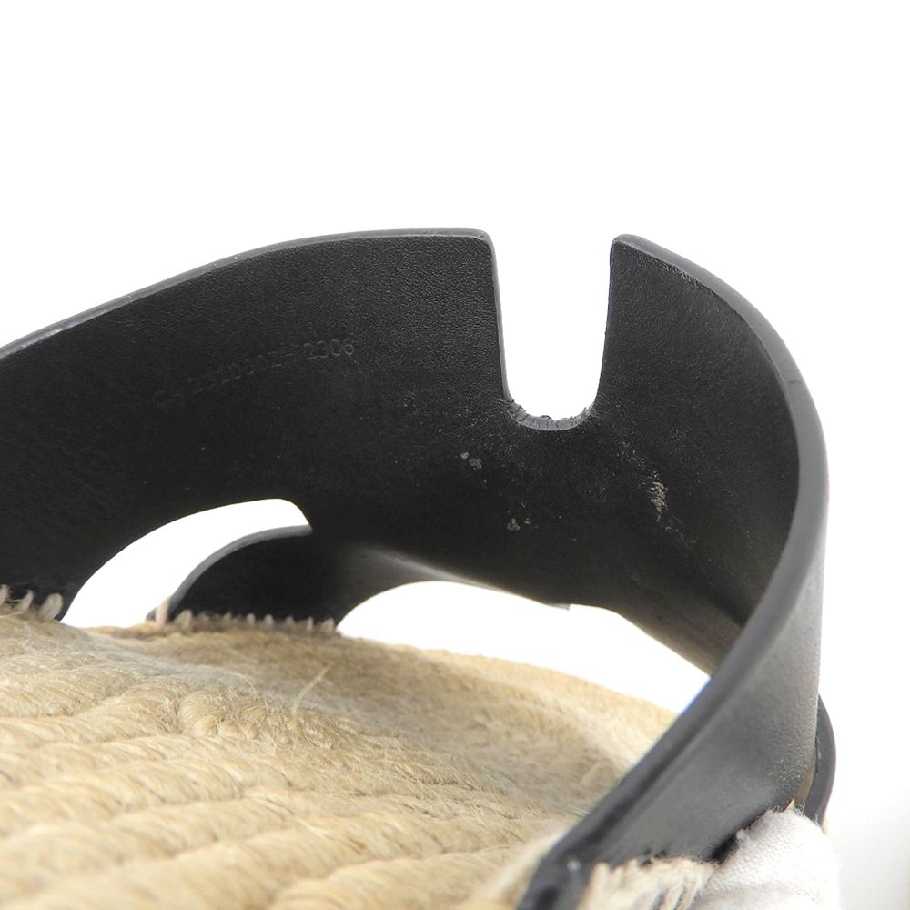 Hermes Leather Espadrilles Antigua Sandals Black Actual — view 6