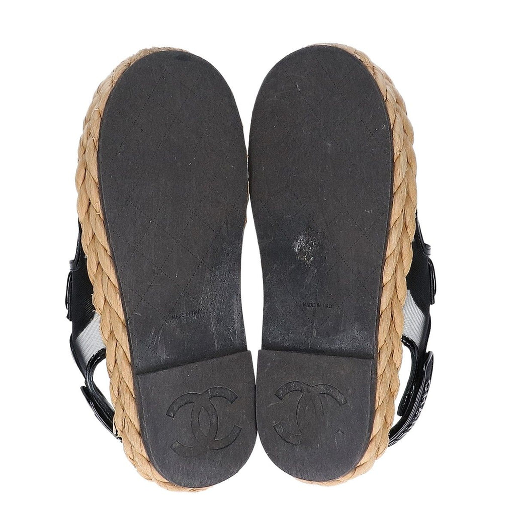 Chanel CC Logo Mesh Sandals — view 6