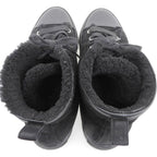 Hermes Suede Shearling High Cut Sneakers Black — view 4