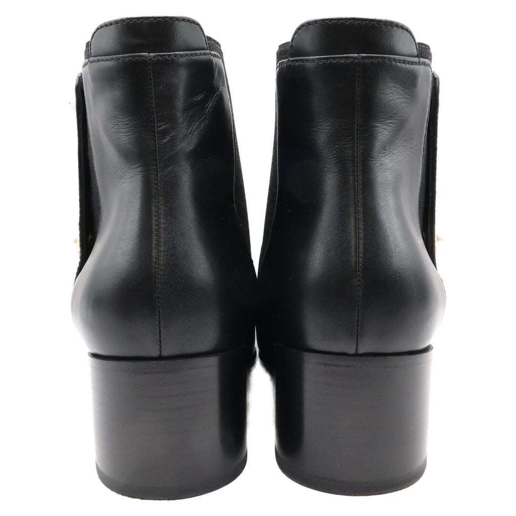 Chanel Imitation Pearl Side Gore Boots 37c — view 5