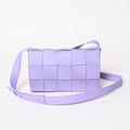 Bottega Veneta Cassette Shoulder Bag Intrecciato Leather Purple