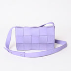 Bottega Veneta Cassette Shoulder Bag Intrecciato Leather Purple