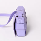 Bottega Veneta Cassette Shoulder Bag Intrecciato Leather Purple — view 4