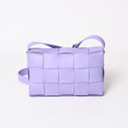 Bottega Veneta Cassette Shoulder Bag Intrecciato Leather Purple — view 2