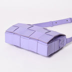 Bottega Veneta Cassette Shoulder Bag Intrecciato Leather Purple — view 6