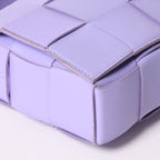 Bottega Veneta Cassette Shoulder Bag Intrecciato Leather Purple — view 8