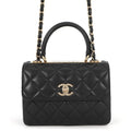 Chanel CC Logo Quilted 2-Way Shoulder Bag Black
