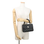 Chanel CC Logo Quilted 2-Way Shoulder Bag Black — view 4