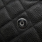 Chanel Chain Wallet Quilted CC Logo Caviar Leather Black — view 9