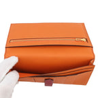 Hermes Wallet Bearn Souffle Yes Ruby Orange Gold Epsom — view 5