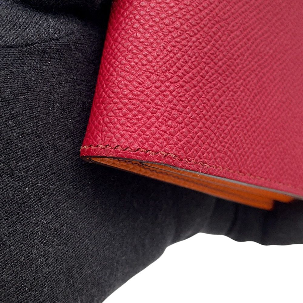 Hermes Wallet Bearn Souffle Yes Ruby Orange Gold Epsom — view 8