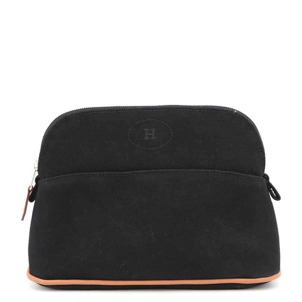Hermes Pouch Bolide PM Black Silver Cotton Case