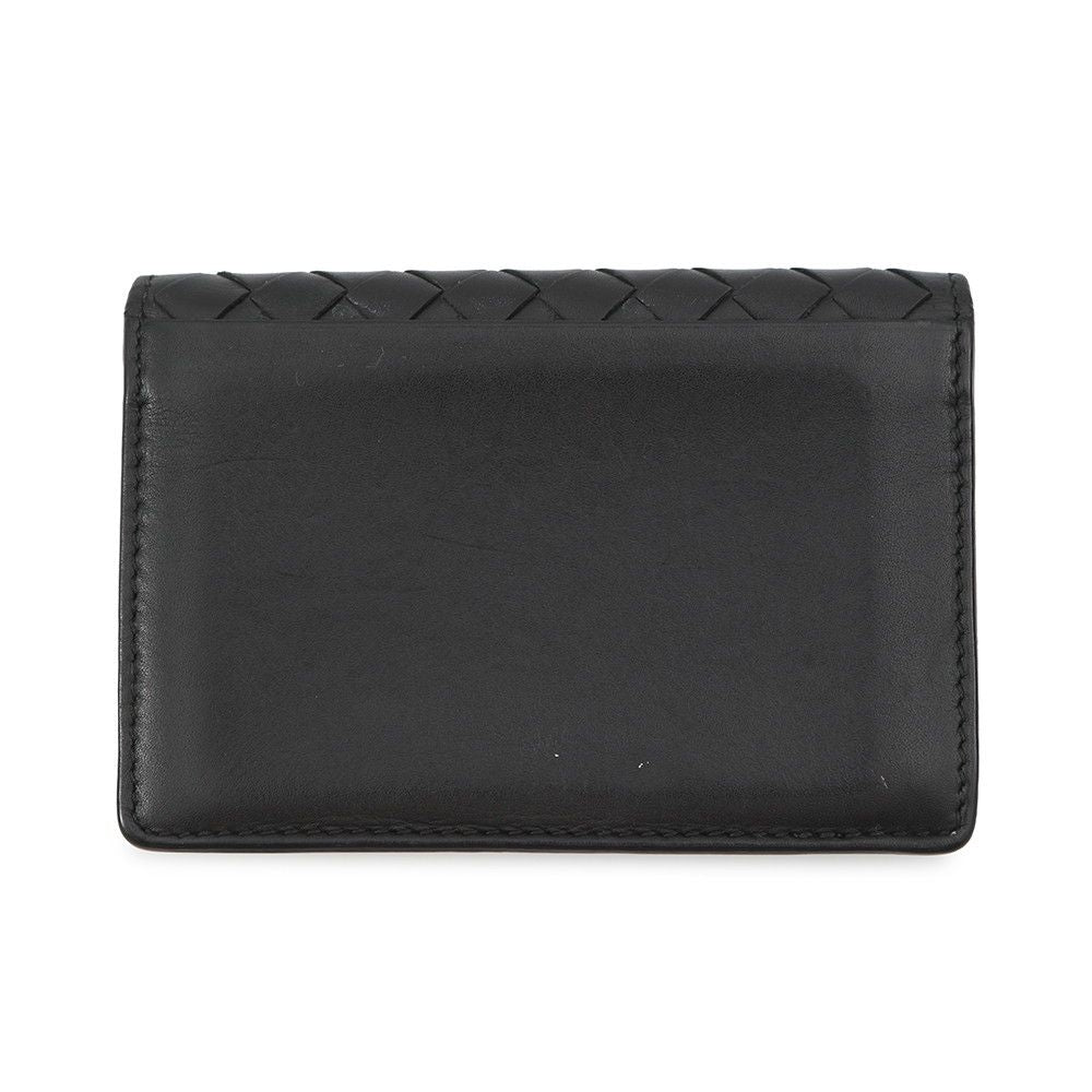 Bottega Veneta Card Case Intrecciato Leather Business Holder Black — view 3