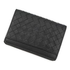 Bottega Veneta Card Case Intrecciato Leather Business Holder Black