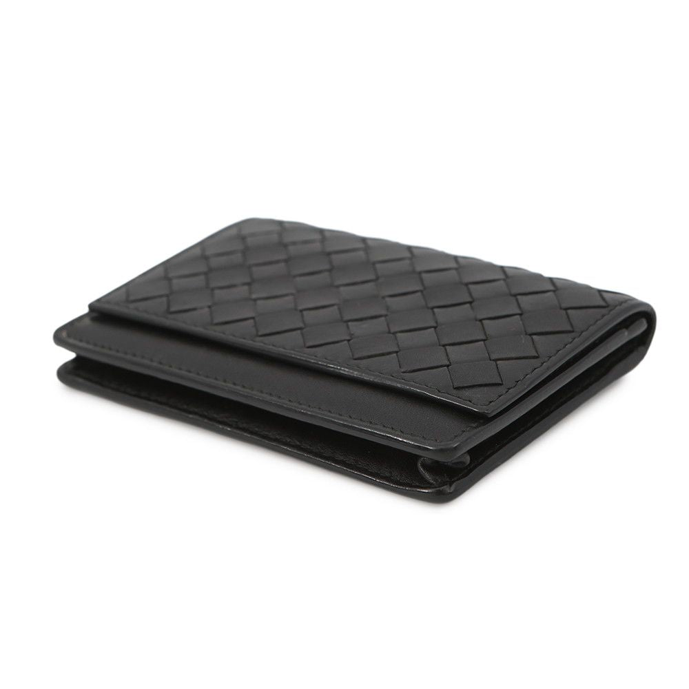 Bottega Veneta Card Case Intrecciato Leather Business Holder Black — view 2