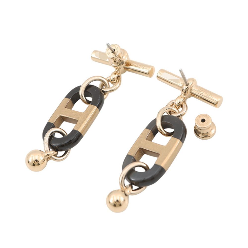 Hermes Earrings Sur Mer Buffalo Horn Metal — view 3