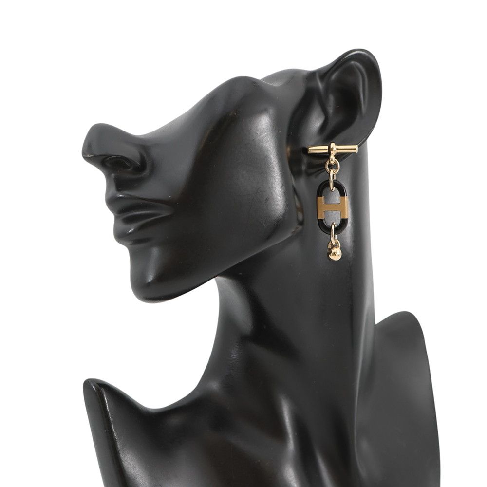 Hermes Earrings Sur Mer Buffalo Horn Metal — view 4