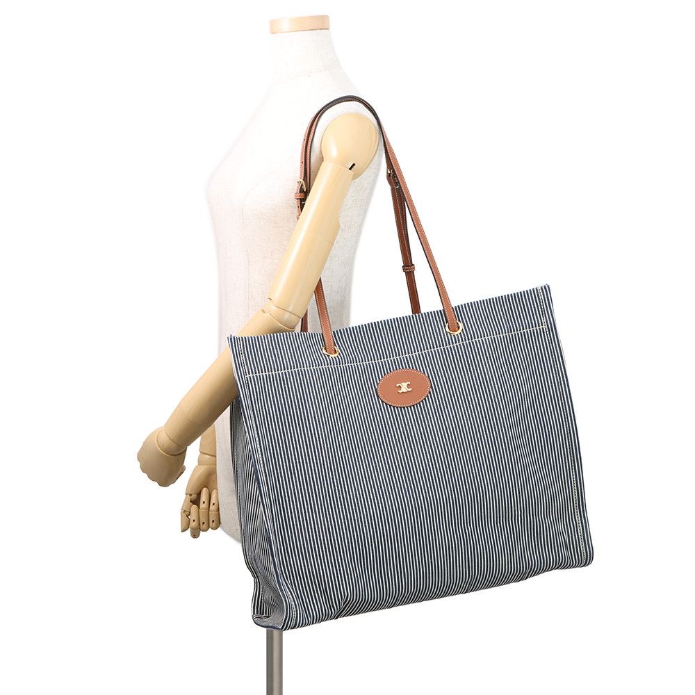 Celine Tote Square Cabas Stripe Canvas — view 4