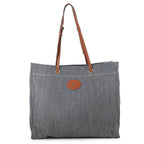 Celine Tote Square Cabas Stripe Canvas