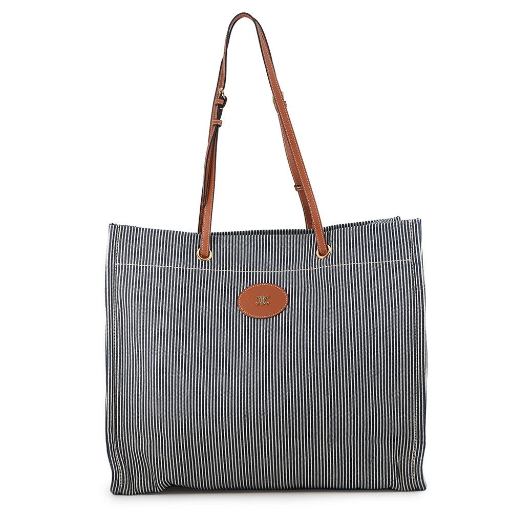 Celine Tote Square Cabas Stripe Canvas