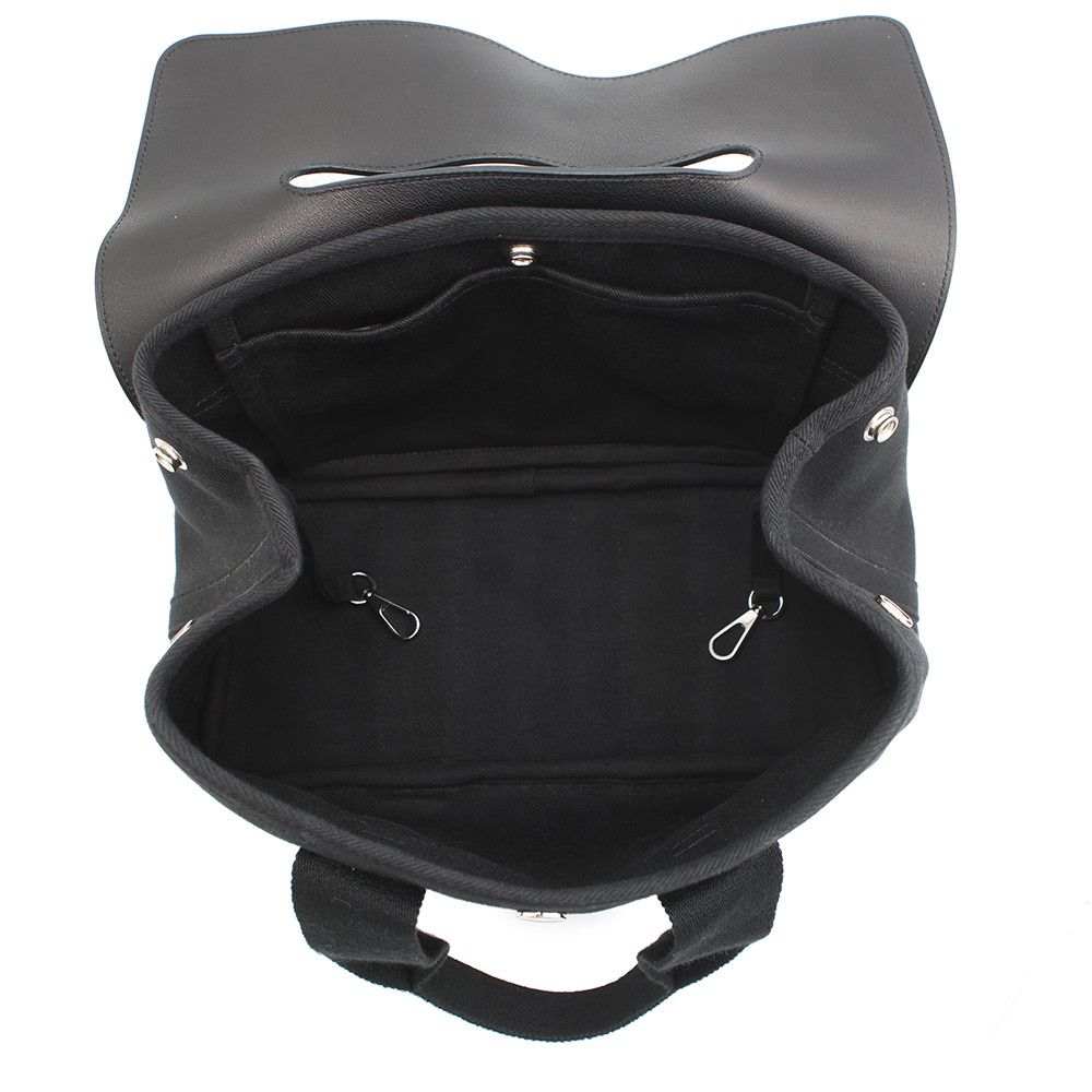 Hermes Handbag Valparaiso Black Silver Toilet Blanc Leather — view 5