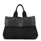 Hermes Handbag Valparaiso Black Silver Toilet Blanc Leather