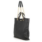 Chanel Tote Quilted CC Logo Maxi Shopping 2-Way Black — view 2