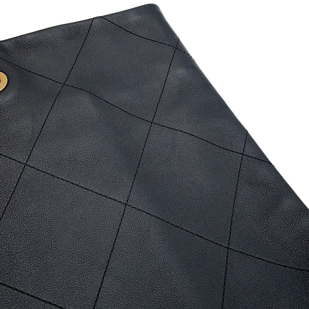Chanel Tote Quilted CC Logo Maxi Shopping 2-Way Black — view 7