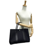 Hermes Garden Party PM Tote Toile Officier Leather Black Silver Simple — view 7