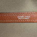 Hermes Garden Party PM Tote Toile Officier Leather Potiron Silver Orange Simple — view 6