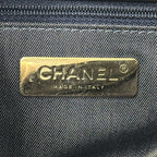 Chanel CC Logo Shoulder Bag Leather Black Gold Chain Small — view 6