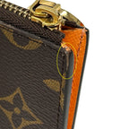 Louis Vuitton Card Case Monogram Coin Holder Apricot Orange Brown — view 9