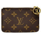 Louis Vuitton Card Case Monogram Coin Holder Apricot Orange Brown — view 2