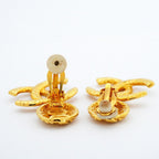 Chanel Earrings Vintage CC Logo Gold Plated — view 3