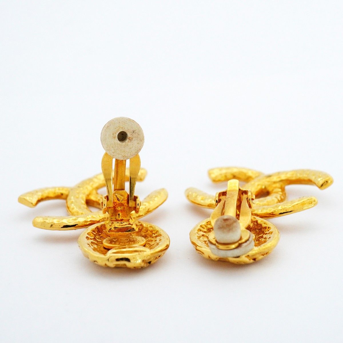 Chanel Earrings Vintage CC Logo Gold Plated — view 3