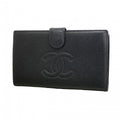 Chanel Wallet Caviar Leather Black Gold
