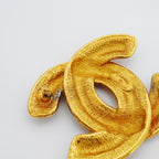 Chanel Brooch Vintage CC Logo Quilted Gold Plated — view 8