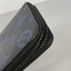 Louis Vuitton Wallet Monogram Shadow Zippy Vertical Navy — view 5