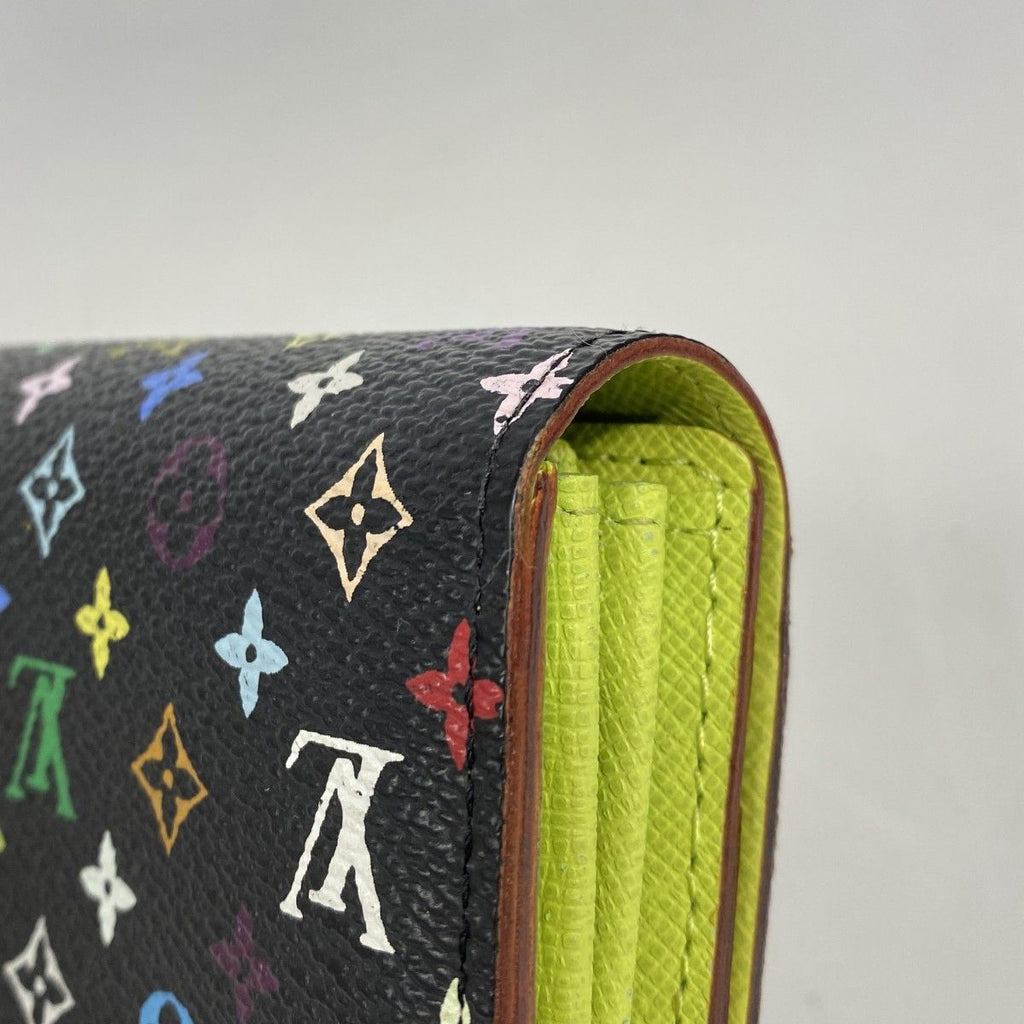 Louis Vuitton Wallet Monogram Multicolor Portefeuille Sarah Noir Pistache — view 7