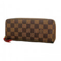 Louis Vuitton Wallet Damier Portefeuille Clemence Brown Cerise