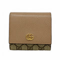 Gucci Wallet GG Marmont Supreme Leather Pink Brown Gold