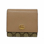 Gucci Wallet GG Marmont Supreme Leather Pink Brown Gold