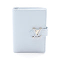 Louis Vuitton Bifold Wallet LV Vertical Compact Blue Olympe Leather