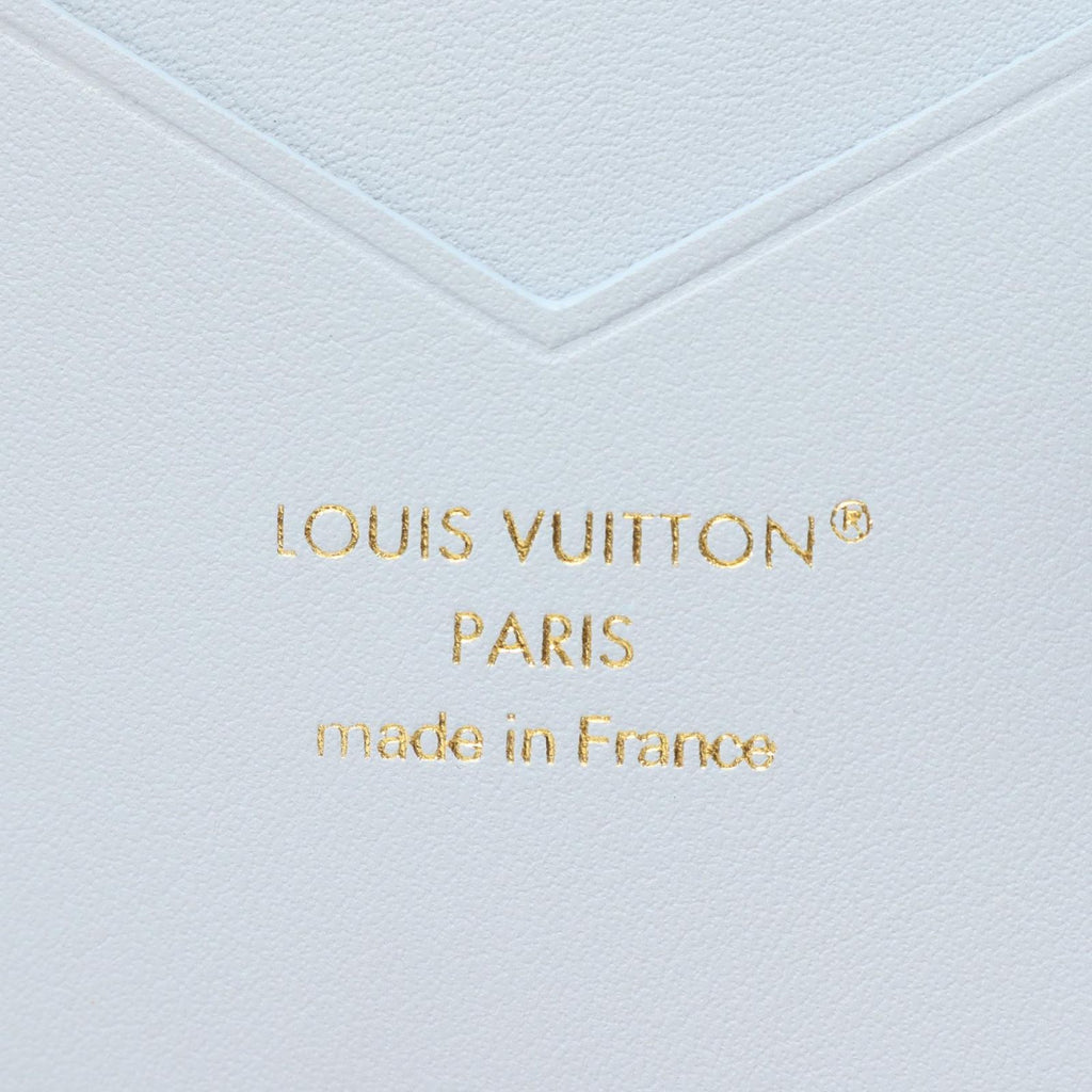 Louis Vuitton Bifold Wallet LV Vertical Compact Blue Olympe Leather — view 5