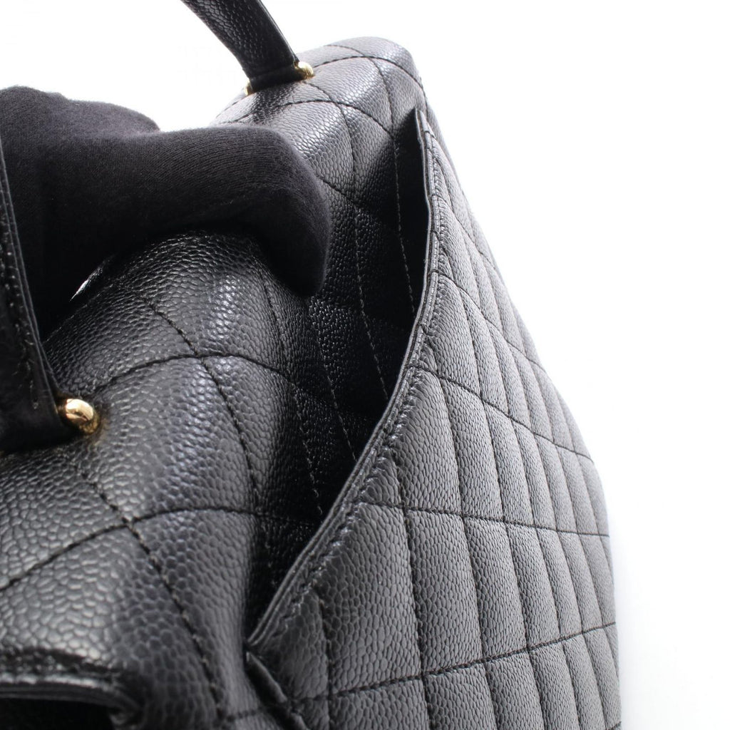 Chanel Handbag Quilted Black Caviar Leather Top Handle — view 6