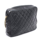 Chanel Shoulder Bag Quilted Tassel Black Lambskin Fringe Chain — view 2