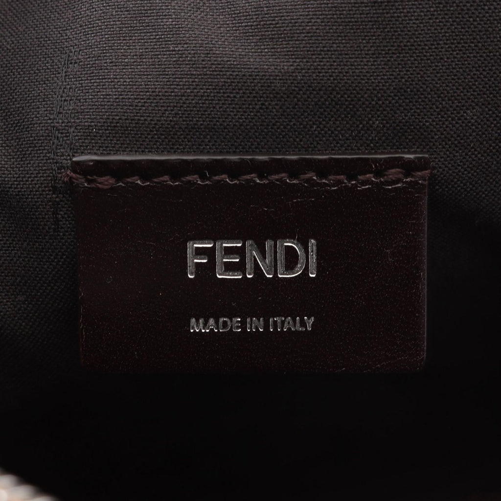 Fendi Shoulder Bag Shadow Diagonal Duo Zucca Dark Brown Beige Canvas Leather — view 4