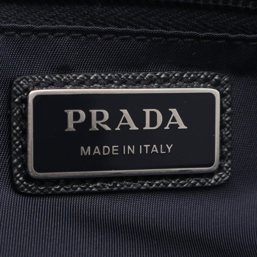 Prada Shoulder Bag Re-Nylon Navy Nylon Saffiano Leather Triangle Logo — view 4