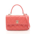 Chanel Shoulder Bag Trendy CC Bag Small Top Handle Flap 2-Way Pink Lambskin CC