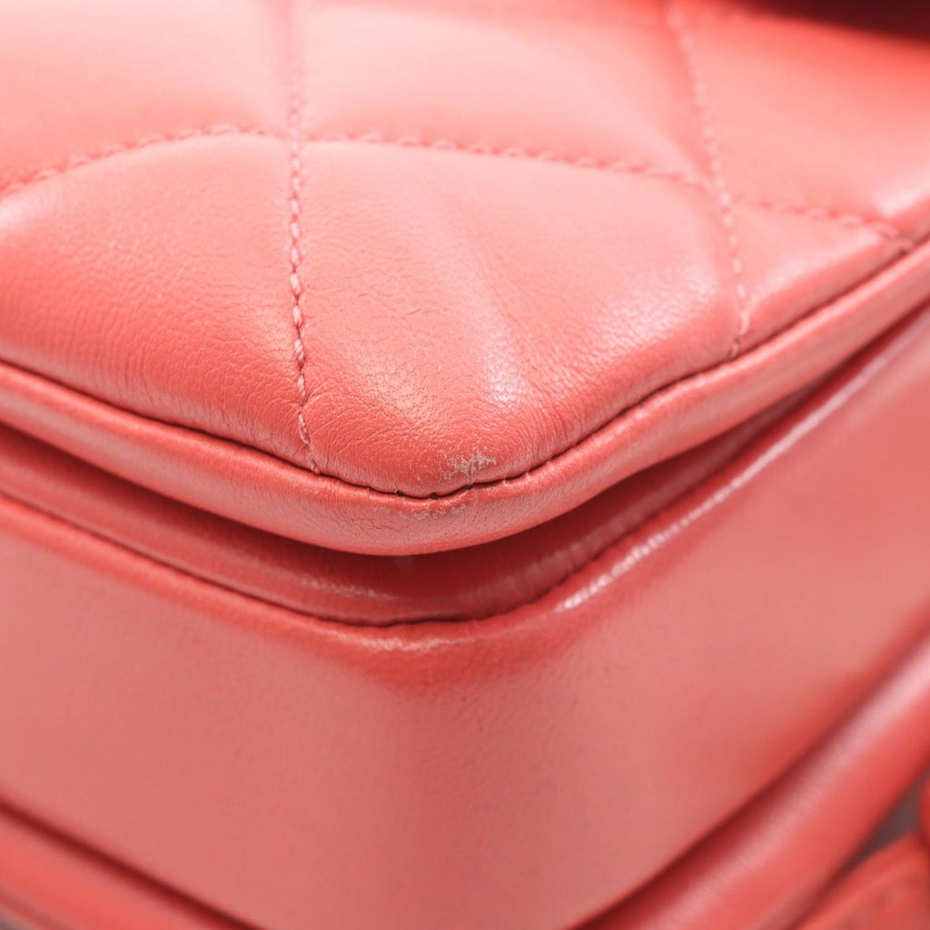 Chanel Shoulder Bag Trendy CC Bag Small Top Handle Flap 2-Way Pink Lambskin CC — view 8